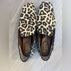 Franco Sarto genuine dyed calf hair flats with leather upper